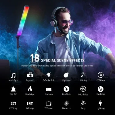 neewer bh30s handheld rgb led video light _ black